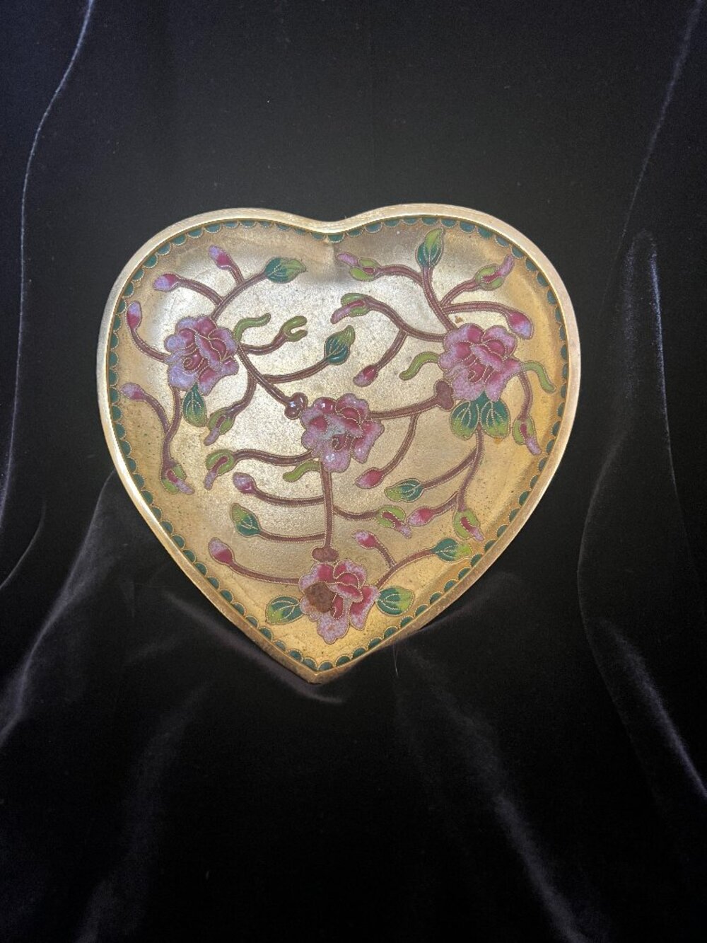Cloisonne Heart-shaped dish